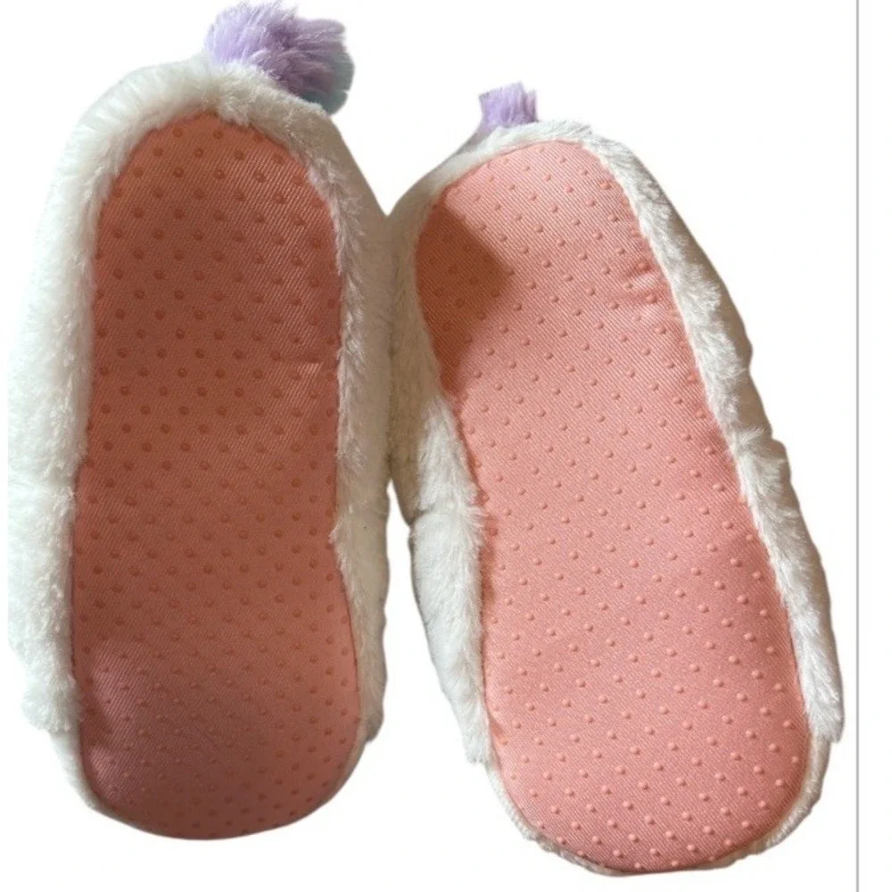 Carter's Unicorn Slippers XL (11-12) Kids‎ Plush Fuzzy White NWT